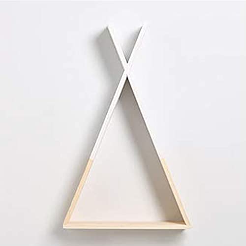 nacnic White Nordic Style Wall Shelf. Triangle Wooden Shelf. Triangular Wooden Shelf Storage. Median