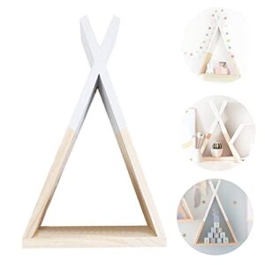 nacnic White Nordic Style Wall Shelf. Triangle Wooden Shelf. Triangular Wooden Shelf Storage. Median