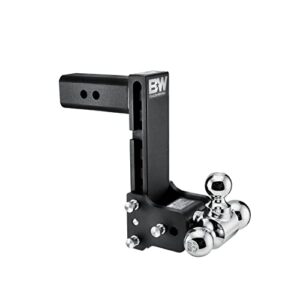 b&w trailer hitches tow & stow adjustable trailer hitch ball mount - fits 2.5" receiver, tri-ball (1-7/8" x 2" x 2-5/16"), 8.5" drop, 14,500 gtw - ts20050b