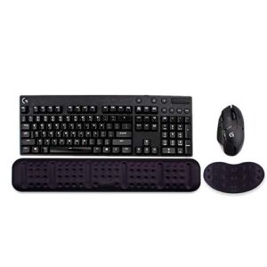 BRILA Upgraded Ergonomic Keyboard and Mouse Wrist Rest Support Cushion Pad Set - Comfy Soft Memory Foam Gel Padding & Non-Slip Palm/Hand/Wrist Pain Relief Rest Pad for Office Work, PC Gaming, Laptop