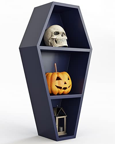 MANNY'S MYSTERIOUS ODDITIES Coffin Shelf Spooky Coffin Decor Goth Shelf - Black Coffin Shelves All 14 by 7 Inches