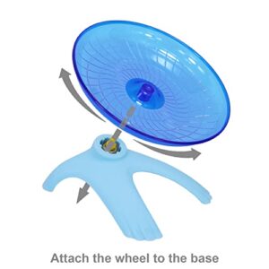 Wontee Hamster Flying Saucer Silent Running Exercise Wheel for Gerbil Rat Mouse Hedgehog Small Animals (Blue)