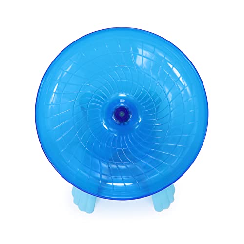 Wontee Hamster Flying Saucer Silent Running Exercise Wheel for Gerbil Rat Mouse Hedgehog Small Animals (Blue)