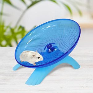 Wontee Hamster Flying Saucer Silent Running Exercise Wheel for Gerbil Rat Mouse Hedgehog Small Animals (Blue)