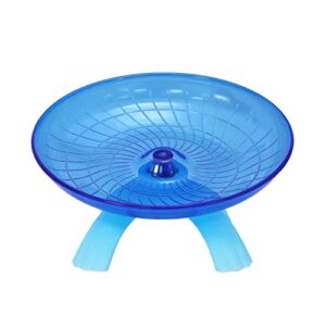 Wontee Hamster Flying Saucer Silent Running Exercise Wheel for Gerbil Rat Mouse Hedgehog Small Animals (Blue)