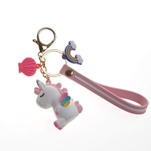 Airpod Case with Cute Unicorn Keychain (White)