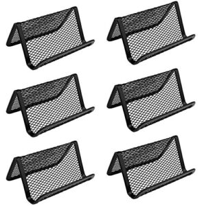 akiro 6 pcs black metal mesh business card holder, credit name card case,office card collection organizers