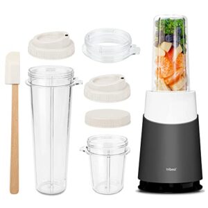 tribest pb-410gy-a personal blender for shakes and smoothies with portable blender cups, gray