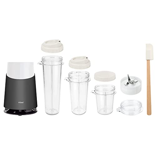 Tribest PB-410GY-A Personal Blender for Shakes and Smoothies with Portable Blender Cups, Gray