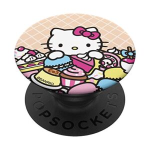 hello kitty sweet treats cupcake candy macaron popsockets popgrip: swappable grip for phones & tablets
