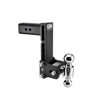 b&w trailer hitches tow & stow adjustable trailer hitch ball mount - fits 2.5" receiver, dual ball (2" x 2-5/16"), 8.5" drop, 14,500 gtw - ts20043b
