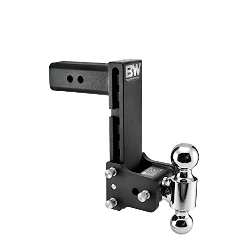 B&W Trailer Hitches Tow & Stow Adjustable Trailer Hitch Ball Mount - Fits 2.5" Receiver, Dual Ball (2" x 2-5/16"), 8.5" Drop, 14,500 GTW - TS20043B