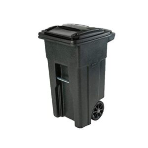 toter 32 gal. greenstone trash can with wheels and lid