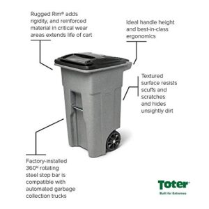 Toter 32 Gal. Greenstone Trash Can with Wheels and Lid