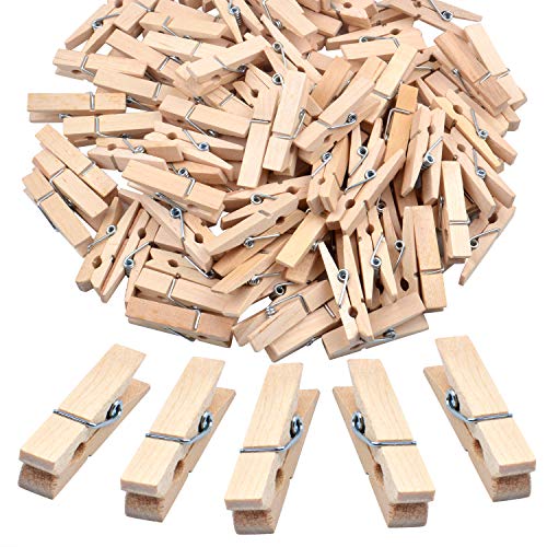 Wooden Craft Pegs, 100 Pieces of Natural Wooden Clothespins Photo Paper Peg Pin Craft Clips for Home School Arts Crafts Decoration - 3.5cm / 1.38 inch