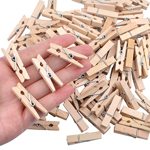 Wooden Craft Pegs, 100 Pieces of Natural Wooden Clothespins Photo Paper Peg Pin Craft Clips for Home School Arts Crafts Decoration - 3.5cm / 1.38 inch