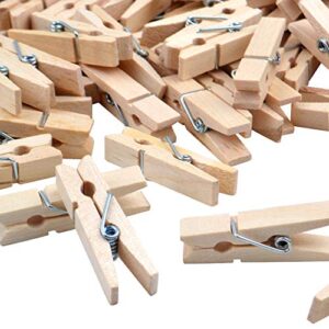 Wooden Craft Pegs, 100 Pieces of Natural Wooden Clothespins Photo Paper Peg Pin Craft Clips for Home School Arts Crafts Decoration - 3.5cm / 1.38 inch