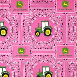 1/2 Yard - John Deere Hot Pink Bandana Cotton Fabric - Officially Licensed (Great for Quilting, Sewing, Craft Projects, Throw Blankets & More) 1/2 Yard X 44"
