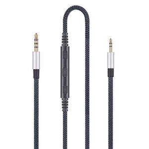 3.5mm to 2.5mm male audio replacement cable compatible with bose oe2, oe2i, ae2, qc35 headphones, remote volume control & in-line mic cord compatible with iphone