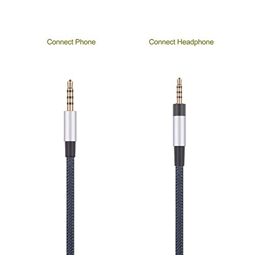 3.5mm to 2.5mm Male Audio Replacement Cable Compatible with Bose oe2, oe2i, AE2, QC35 Headphones, Remote Volume Control & in-Line Mic Cord Compatible with iPhone