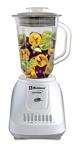 Koblenz LKM-5510 PB 1.25-Liter Kitchen Magic Collection 10 Speed and 2 Pulses Plastic Jar Blender, One Size, White