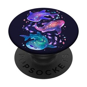 cosmic whale shark art popsockets popgrip: swappable grip for phones & tablets