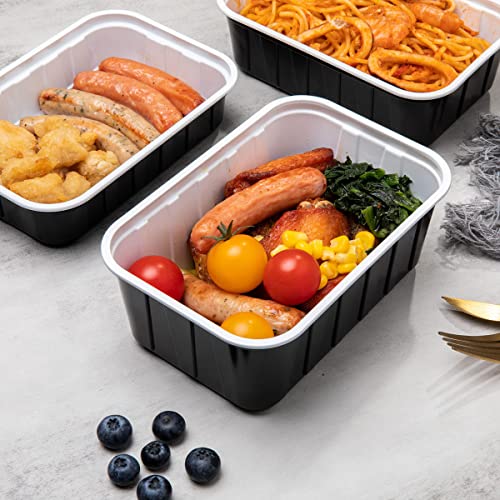 OTOR Bento box Meal Prep Containers with Clear Airtight Lids 24oz Lunch Boxes Deli Container take away food storage Two-color process Stackable Reusable BPA Free Dishwasher, Microwave, Freezer Safe 25 Sets