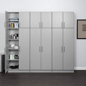 Prepac Elite 2 Door Standing Storage Cabinet, 16" D x 32" W x 65" H, Light Gray