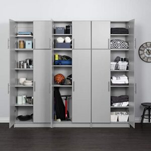 Prepac Elite 2 Door Standing Storage Cabinet, 16" D x 32" W x 65" H, Light Gray