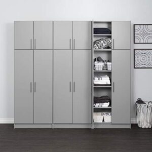 Prepac Elite 2 Door Standing Storage Cabinet, 16" D x 32" W x 65" H, Light Gray