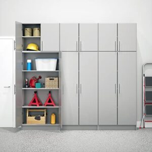 Prepac Elite 2 Door Standing Storage Cabinet, 16" D x 32" W x 65" H, Light Gray