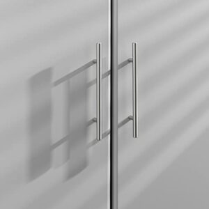 Prepac Elite 2 Door Standing Storage Cabinet, 16" D x 32" W x 65" H, Light Gray