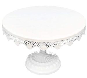 10 inch metal lace cake stand round cupcake stands metal dessert display (white)