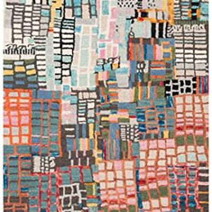 SAFAVIEH Aspen Collection 4' x 6' Ivory / Black APN517A Handmade Abstract Boho Wool Area Rug