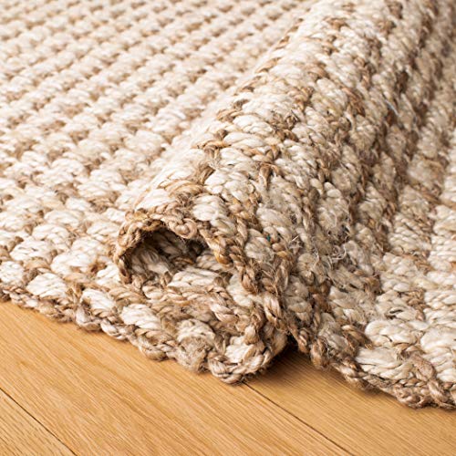 SAFAVIEH Natural Fiber Collection 6' x 9' Ivory NF186A Handmade Boho Farmhouse Woven Jute Area Rug