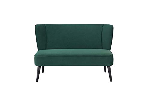 A&D Home 52.3” Manhattan Mid-Century Modern Velvet Armless Loveseat Sofa Chair with Wood Legs, Green