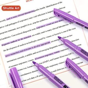 Shuttle Art Highlighters, 30 Pack Purple Highlighters Bright Colors, Chisel Tip Dry-Quickly Non-Toxic Highlighter Markers for Adults Kids Highlighting in Home School Office