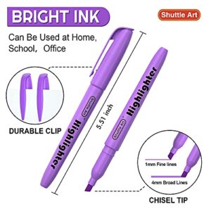 Shuttle Art Highlighters, 30 Pack Purple Highlighters Bright Colors, Chisel Tip Dry-Quickly Non-Toxic Highlighter Markers for Adults Kids Highlighting in Home School Office