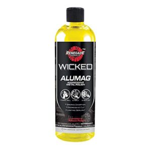 wicked products alumag heavy cut metal polish for high luster on aluminum (16 oz)