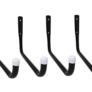 Shepherd Hardware 8091E Heavy Duty Steel 10-Inch Garage Storage Utility Hooks, 4 Pack, Black