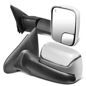 dna motoring twm-012-t111-ch pair of chrome cover powered heated flip up towing mirrors compatible with 02-08 ram 1500 / 03-09 dodge ram 2500 3500