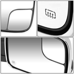 DNA Motoring TWM-012-T111-CH Pair of Chrome Cover Powered Heated Flip Up Towing Mirrors Compatible With 02-08 Ram 1500 / 03-09 Dodge Ram 2500 3500