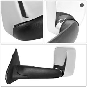 DNA Motoring TWM-012-T111-CH Pair of Chrome Cover Powered Heated Flip Up Towing Mirrors Compatible With 02-08 Ram 1500 / 03-09 Dodge Ram 2500 3500