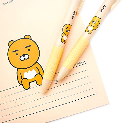 Kakaotalk Kakao Friends 3-in-1 0.7mm Multicolor 3-Colors Ballpoint Pen with Pocket Clip : Ryan