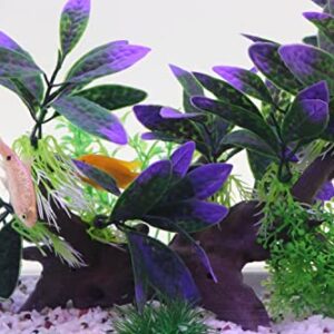 AQUA KT Aquarium Landscape Simulation Artificial Plant Purple, Plastic Plant for Fish Tank Decoration, Aquatic Water Plant, Fish Bowl Ornament