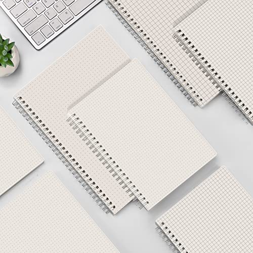 AHGXG Graph Paper Notebook Spiral 3 Pack - A5 Grid Notebook 5.7"x 8.3", Thick 100gsm Graph Grid Paper, 80 Sheets, Transparent Hardcover Journals for School Supplies, Office, Writing, Drawing