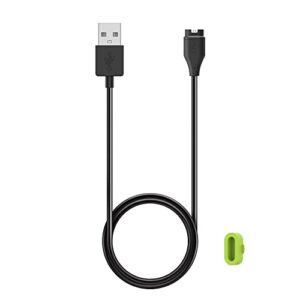 kissmart charger for garmin instinct 2 / instinct 2s / instinct, replacement usb charging cable cord plus a green silicone charger port protector anti dust plug for garmin instinct 2 / 2s smart watch