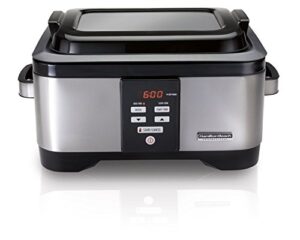 hamilton beach professional sous vide water oven & slow cooker, 6 quart programmable, stainless steel (33970)