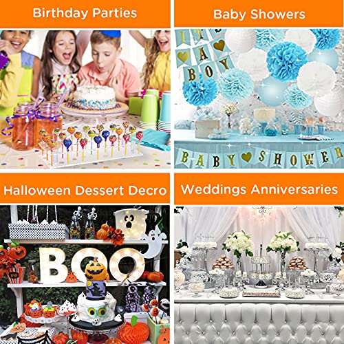 Cake Pop Holder, 2-Pack 21 Hole Clear Acrylic Cake Pop Stand Display for Weddings Baby Showers Birthday Parties Anniversaries Halloween Candy Decorative