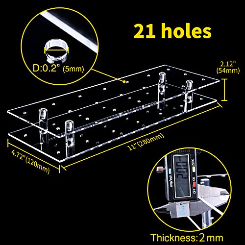 Cake Pop Holder, 2-Pack 21 Hole Clear Acrylic Cake Pop Stand Display for Weddings Baby Showers Birthday Parties Anniversaries Halloween Candy Decorative